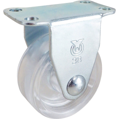YUEI Plate-type Fixed Caster Transparent Polycarbonate Wheel Diameter 38mm G Type GR Type Mounting Dimensions 36 x 15 GR-38PC 1 pc