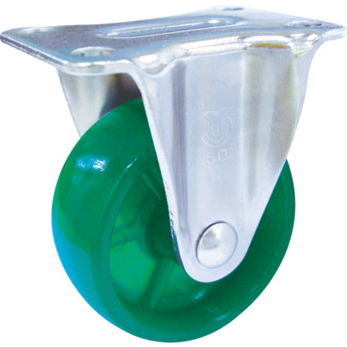 ユーエイ　プレート式　固定　キャスター　緑ポリカーボネート　車輪径３８ｍｍ　　Ｇタイプ　ＧＲ型　取付寸法３６×１５　GR-38PC-G　1 個