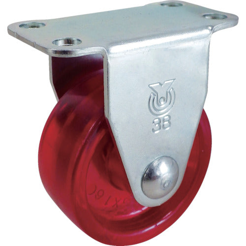 ユーエイ　プレート式　固定　キャスター　赤ポリカーボネート　車輪径３８ｍｍ　　Ｇタイプ　ＧＲ型　取付寸法３６×１５　GR-38PC-R　1 個