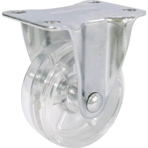 ユーエイ　プレート式　固定　キャスター　透明ポリカーボネート　車輪径５０ｍｍ　　Ｇタイプ　ＧＲ型　取付寸法４５×２５　GR-50PC　1 個