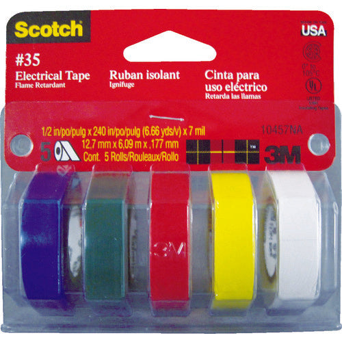 3M 비닐 테이프 No. 35 멀티 컬러 팩 (1Pk(봉투)=5권입) 35 MC 1 PK