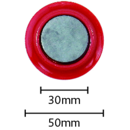 ｍｉｔｓｕｙａ　カラーマグネット丸型＃５０　赤　　　　　　MR-50-RD　10 個