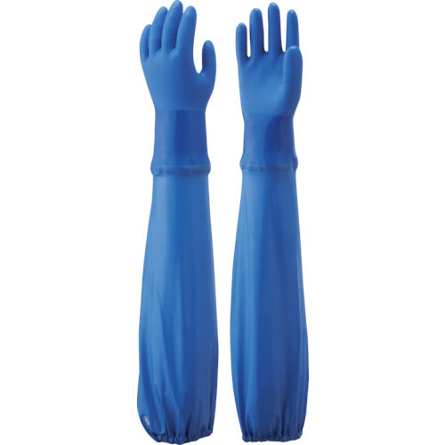 SHOWA Gloves with Arm Covers No. 695 Oil-Resistant Vinyl Robe with Arm Covers Blue M Size NO695-M 1 Pair