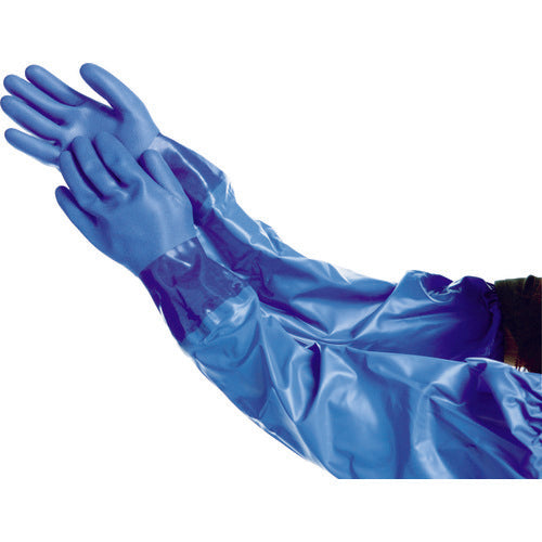 SHOWA Gloves with Arm Covers No. 695 Oil-Resistant Vinyl Robe with Arm Covers Blue M Size NO695-M 1 Pair