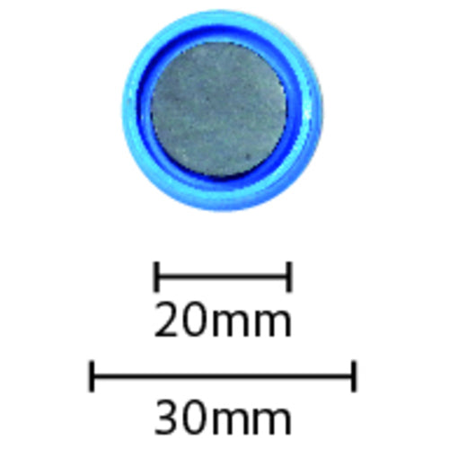 ｍｉｔｓｕｙａ　カラーマグネット丸型＃３０　青　　　　　　MR-30-BU　10 個