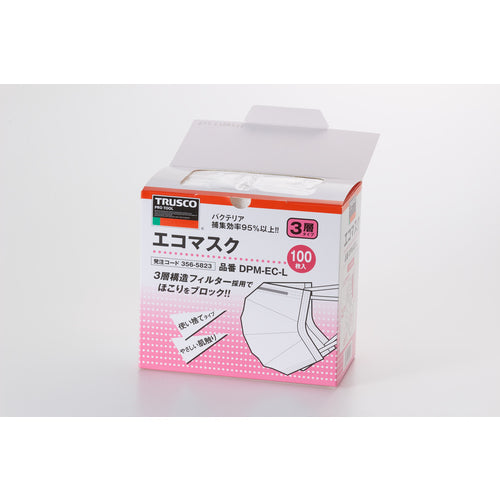 TRUSCO 【재고 한계】 에코 마스크 (100 매입) DPM-EC-L 1 상자