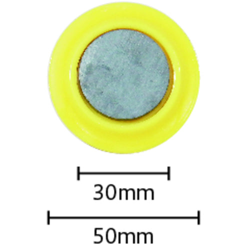 ｍｉｔｓｕｙａ　カラーマグネット丸型＃５０　黄　　　　　　MR-50-YL　10 個