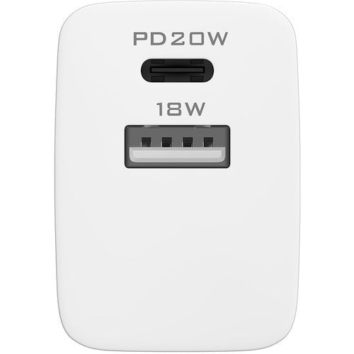 Ｏｗｌｔｅｃｈ　コンパクト＆高出力　しかも２台同時充電　ＵＳＢ　Ｔｙｐｅ−Ｃ　＆　Ｔｙｐｅ−Ａ搭載ＡＣアダプター　OWL-APD20C1A1-WH　1 個