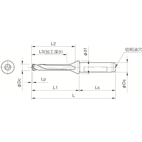 京セラ　マジックドリル用ホルダ　ＳＦ−ＤＲＣ　加工深さ５×ＤＣ　SF16-DRC110M-5　1 本