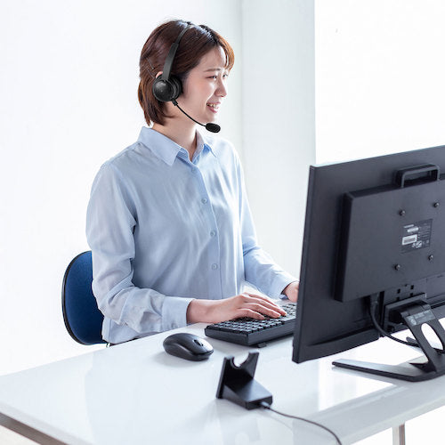 SANWA Bluetooth headset with cradle MM-BTMH59BK 1 unit