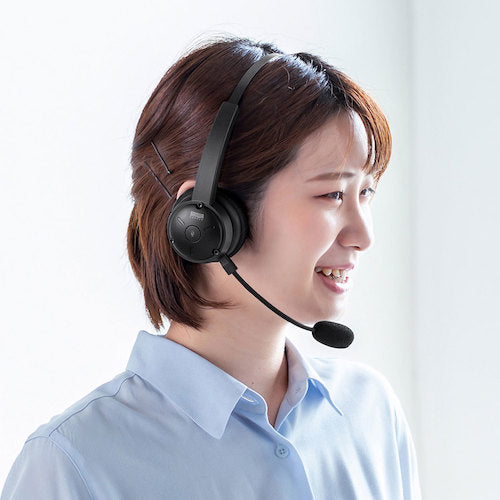 SANWA Bluetooth headset with cradle MM-BTMH59BK 1 unit