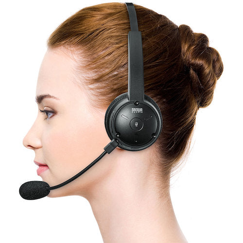 SANWA Bluetooth headset with cradle MM-BTMH59BK 1 unit