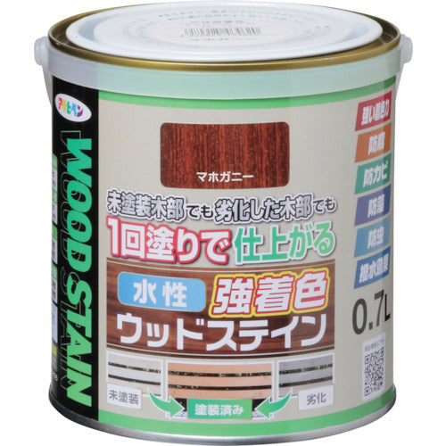 Asahipen Water-Based Strong Colored Wood Stain 0.7L Mahogany 464620 1 Can