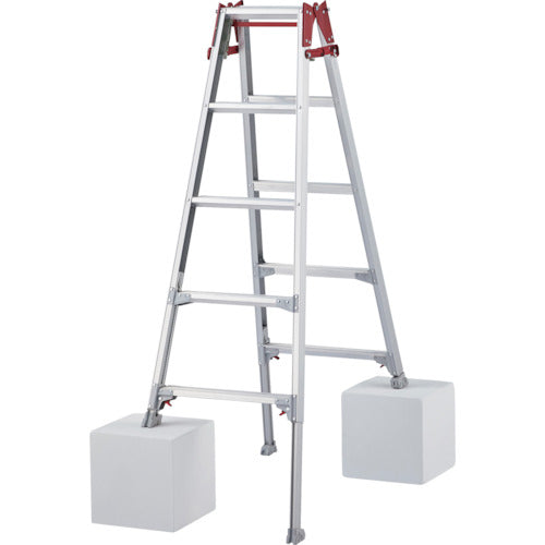 Hasegawa RYZ-15C 1 unit, extendable aluminum stepladder with one-touch bar, RYZ type, 5 steps (10194)