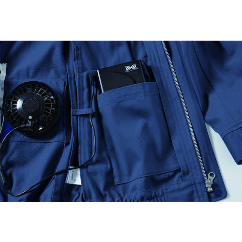 空調服　難燃長袖ブルゾン　ネイビー　Ｌ　KU92240N80S3　1 着