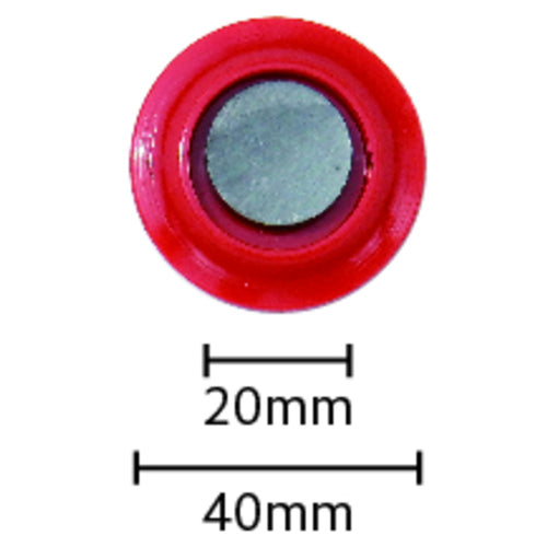 ｍｉｔｓｕｙａ　カラーマグネット丸型＃４０　赤　　　　　　MR-40-RD　10 個