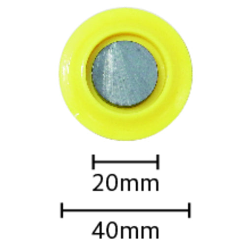 ｍｉｔｓｕｙａ　カラーマグネット丸型＃４０　黄　　　　　　MR-40-YL　10 個