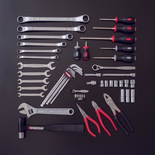 TONE Maintenance Tool Set, Tool Set, 9.5mm Socket, 56-Piece Set, Silver, TSA3309SV 1 S