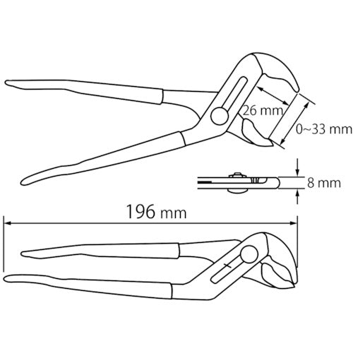 새우 워터 펌프 플라이어 200mm WP200H 1 丁