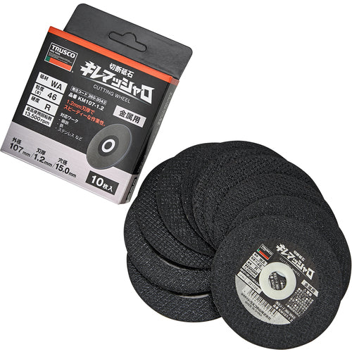 TRUSCO Cutting Wheel Kiremasharo 107X1.2X15 Hardness R (10 pieces) KM107-1.2 1 box