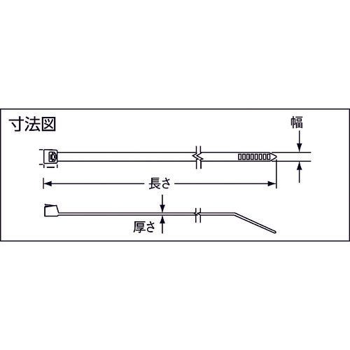 ＴＲＵＳＣＯ　ナイロン結束バンド　幅２．５ｍｍＸ長さ９９ｍｍ　（１００本入）　TRJ100　1 袋