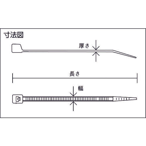 ＴＲＵＳＣＯ　ナイロン結束バンド耐候性タイプ幅２．５ｍｍＸ長さ９９ｍｍ　１００本　TRJ100B　1 袋