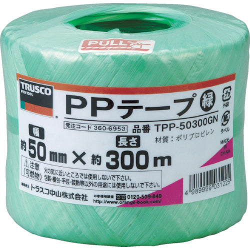 TRUSCO PP 테이프 폭 50mmX 길이 300m 녹색 TPP-50300GN 1 권