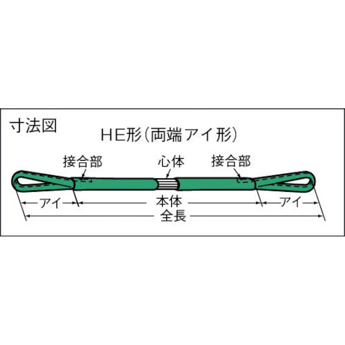 シライ　ラウンドスリング　シライマルチスリング［［Ｒ上］］　ＪＩＳ認証品　ＨＥ　両端アイ形　０．５ｔ　長さ１．０ｍ　HE-W005X1.0　1 本