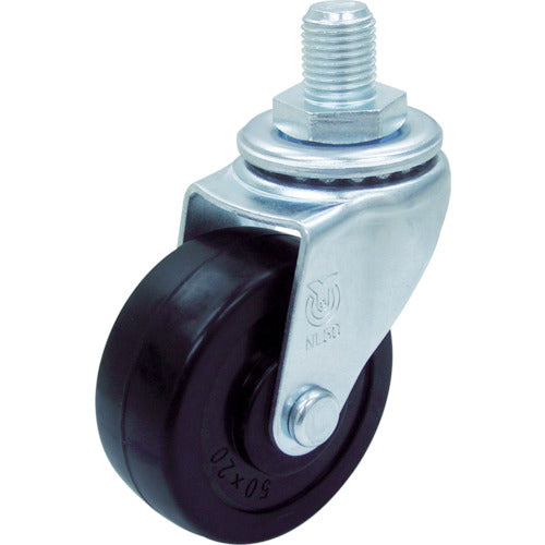 YUEI Screw-in type Swivel Caster, Rubber, Wheel diameter 40mm, L type, LT type, Screw size UNF1/2 x 14, Number of threads 20, LT-40R-UNF1/2-14, 1 piece