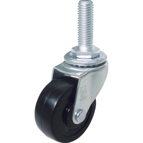 YUEI Screw-in type Swivel Caster Rubber Wheel diameter 50mm L type LT type Screw size M12 x 35 Pitch 1.75 LT-50R-M12-35 1 piece