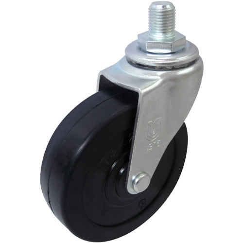 YUEI Screw-in type Swivel Caster Rubber Wheel diameter 65mm L type LT type Screw size M12 x 14 Pitch 1.25 LT-65RH-M12-14 1 piece