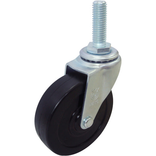 YUEI Screw-in type Swivel Caster, Rubber, Wheel diameter 65mm, L type, LT type, Screw size M12 x 35, Pitch 1.75, LT-65RH-M12-35, 1 piece