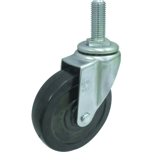 YUEI Screw-in type Swivel Caster Rubber Wheel diameter 100mm S type ST type Screw size M16 x 40 Pitch 2 ST-100RH-M16-40 1 piece