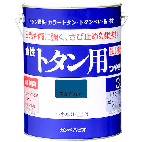 KANSAI KAMPE Oil-based paint for galvanized iron, 3L, Sky Blue, 00147640641030, 1 can