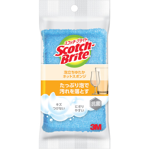 3M 스카치 브라이트 거품 서 유타카 넷 스폰지 블루 WNT-77KB 1개
