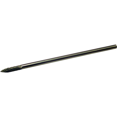 スーパー　スーパー超硬バー　ロングシャンク　オール超硬　ポイント型（ダブルカット）刃径３．０ｍｍ　軸径３．０ｍｍ　全長７５　SB4A0375　1 本