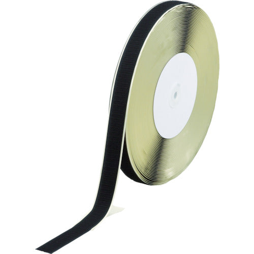 ＴＲＵＳＣＯ　マジックテープ［［Ｒ下］］　糊付Ａ側　幅２５ｍｍＸ長さ２５ｍ　黒　TMAN-2525-BK　1 巻