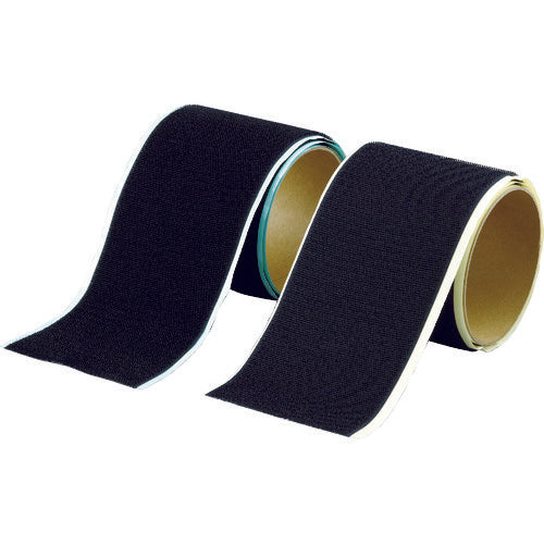 ＴＲＵＳＣＯ　マジックテープ［［Ｒ下］］弱粘着幅１００ｍｍＸ長さ１ｍ黒（１巻＝１セット）　TPD-100MTS-BK　1 Ｓ