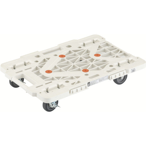 TRUSCO 수지제 평대차 루트 밴 메쉬 타입 615X415 자재측 스토퍼 부착 화이트 MPK-600S-W 1대