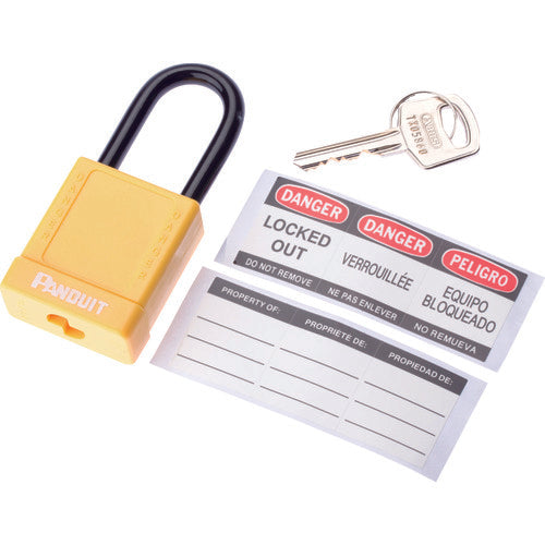 PANDUIT Non-conductive Padlock for Lockout, Yellow, PSL-8YL, 1 pc