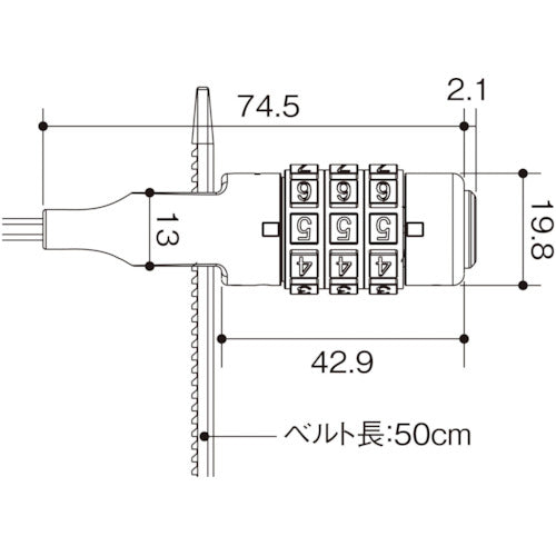 ＷＡＫＩ　ステンベルト錠　　　　IB-155　1 個