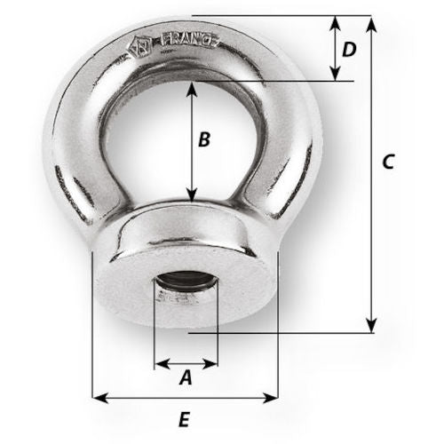 Ｗｉｃｈａｒｄ　アイナット　ＳＵＳ３１６Ｌ　内幅１２ｍｍ　Ｍ１２　6366　1 個