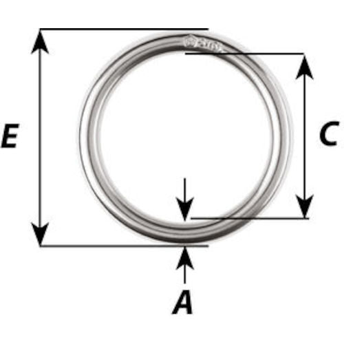 Ｗｉｃｈａｒｄ　丸リング　ＳＵＳ３１６Ｌ　線径５ｍｍ　内幅３３ｍｍ　6783　1 個