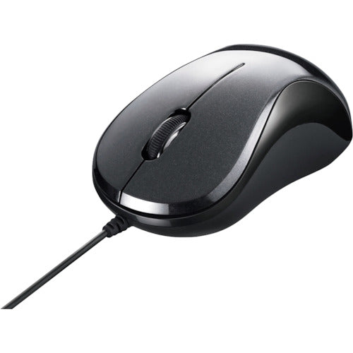 BAFFALO Wired Blue LED Optical Mouse, Quiet/3 Buttons, Black, BSMBU100BK, 1 pc