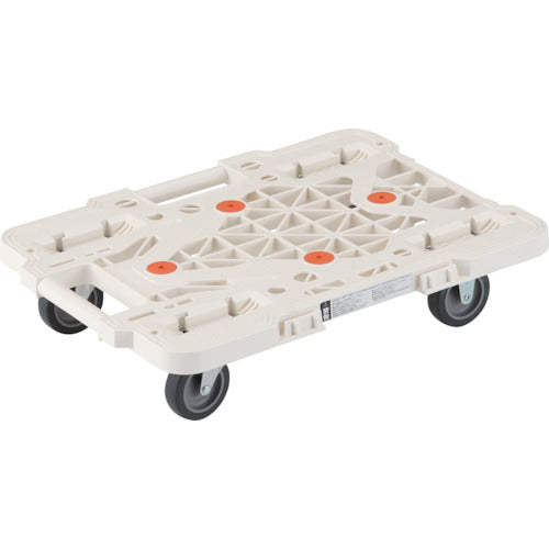 ＴＲＵＳＣＯ　樹脂製平台車　　ルートバンメッシュタイプ　５１５Ｘ３８５　白　MPK-500-W　1 台