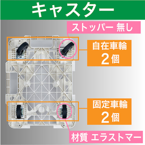 ＴＲＵＳＣＯ　樹脂製平台車　　ルートバンメッシュタイプ　６１５Ｘ４１５　白　MPK-600-W　1 台