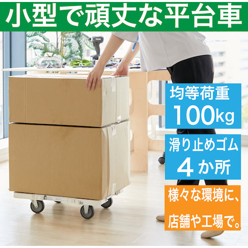 TRUSCO 수지제 평대차 루트 밴 메쉬 타입 615X415 올 자재 화이트 MPK-600J-W 1대