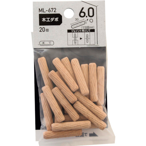 WAKI 목공 다보 6×30 mm ML672 1봉
