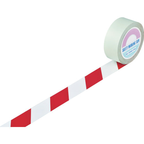 Green Cross Guard Tape (Line Tape) White/Red GT-502WR 50mm width x 20m for indoor use 148083 1 roll