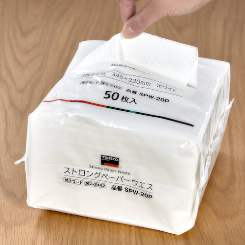 TRUSCO 스트롱 페이퍼 웨스 화이트 3장 가사네 345X330mm 50장입 SPW-20P 1 PK